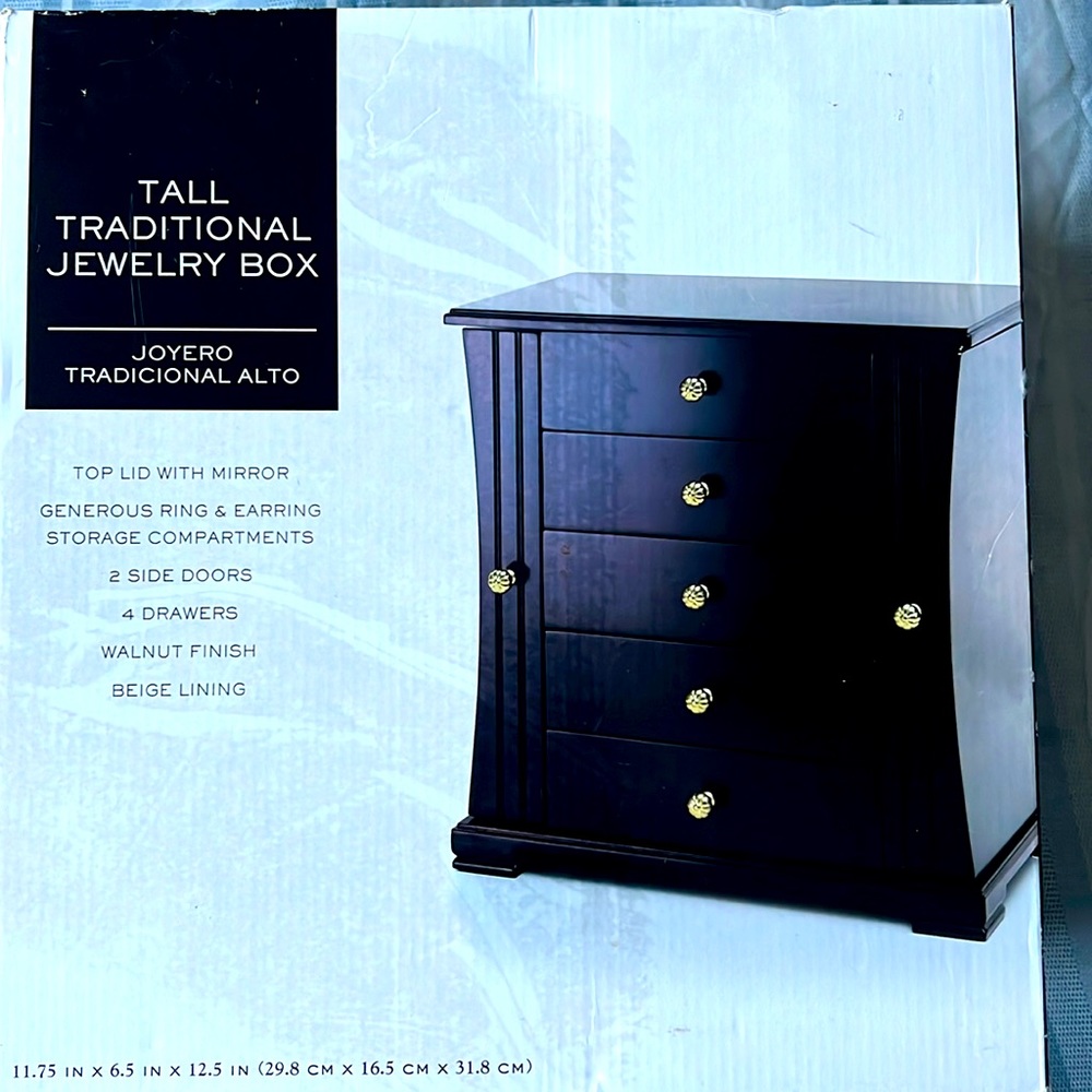 Tall Traditional Jewelry Box